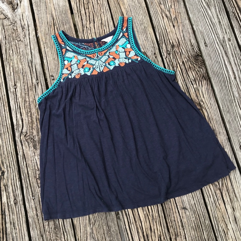 CROWN & IVY Embroidered Tunic Tank Too Shirt XL 1X